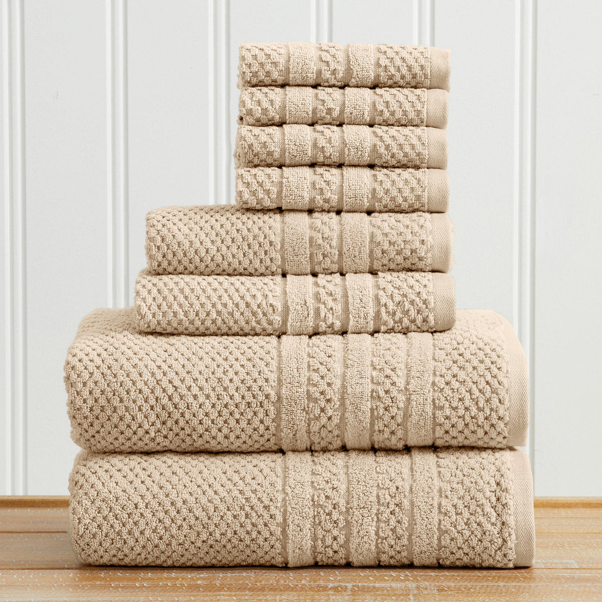 100% Cotton Checkered Jacquard Bath Towel Set – Giuliana Collection – view 43