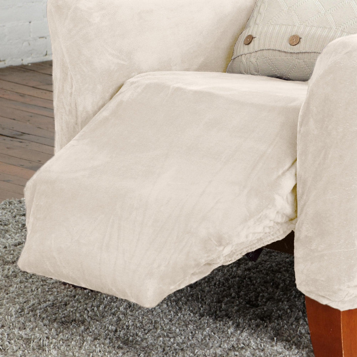 Velvet Stretch Slipcover – Gale Collection Form-Fit Sofa Cover – view 116