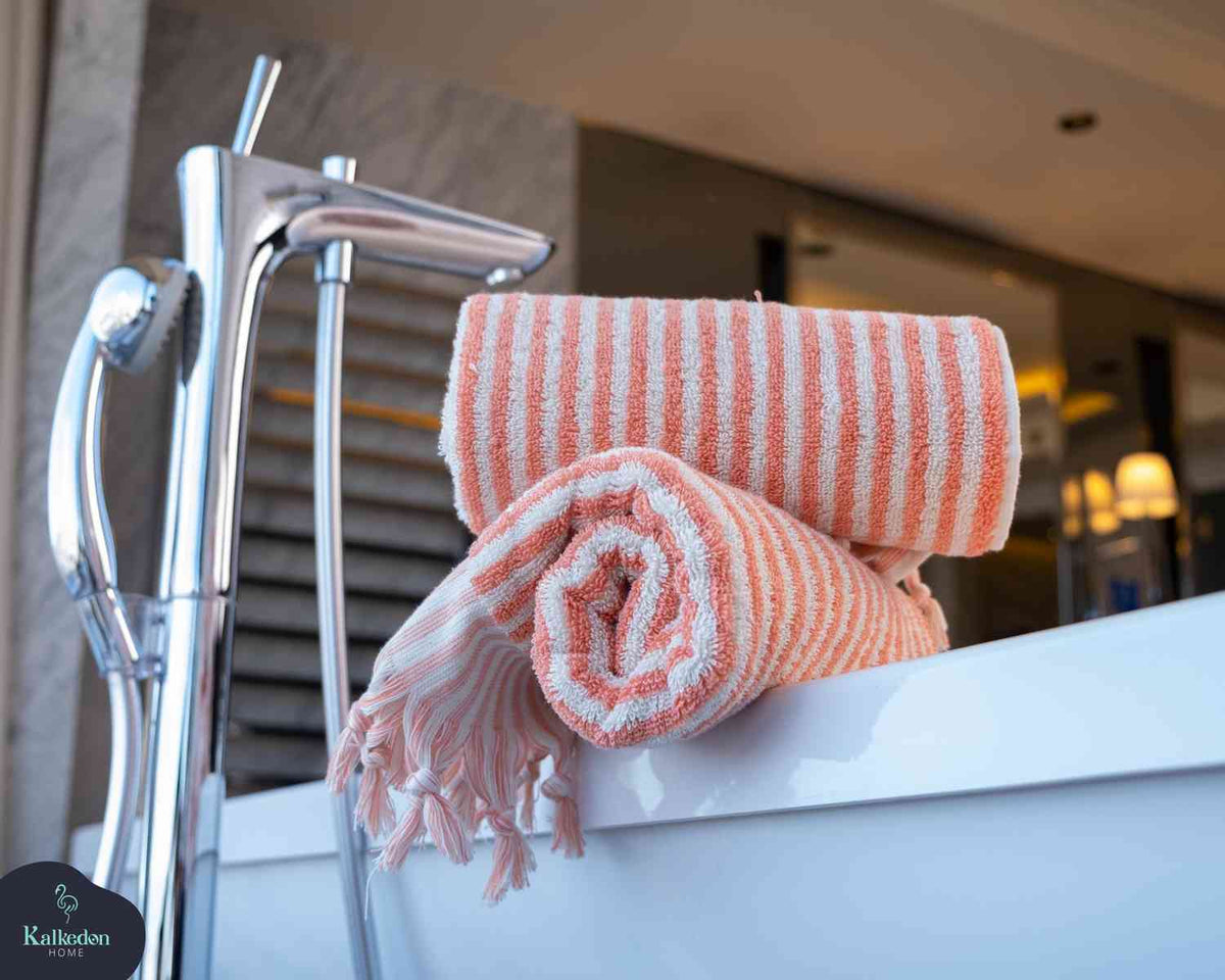 Striped Organic Turkish Cotton Hand Towel, Long 17 x 35 Inch – view 21