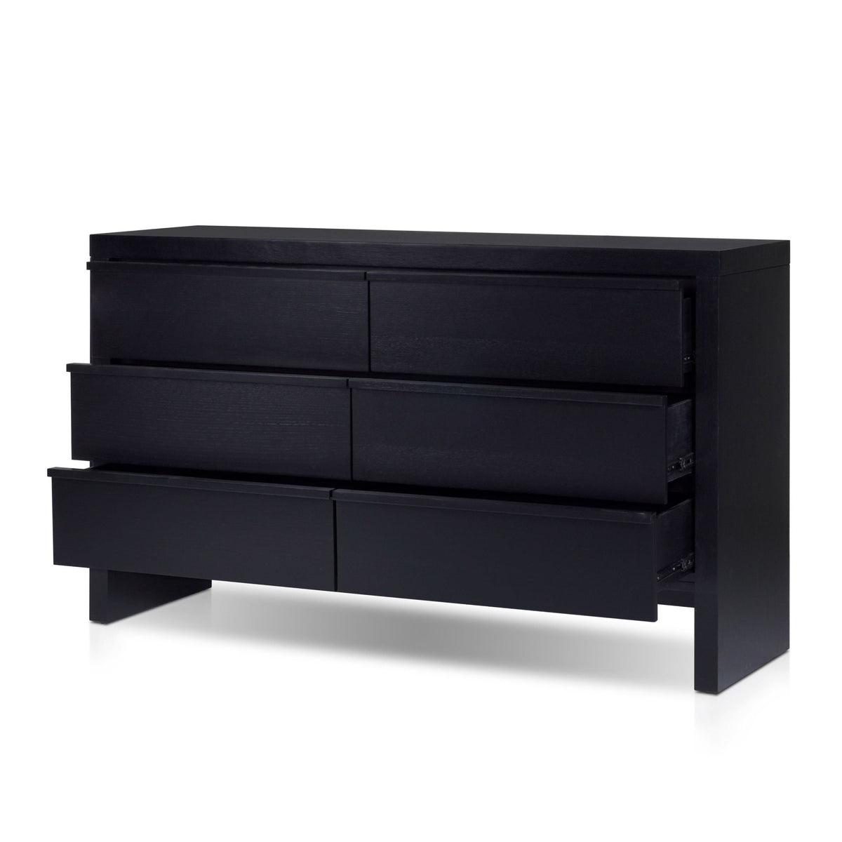 Flo 6-Drawer Mahogany and Oak Veneer Dresser, Black – view 4