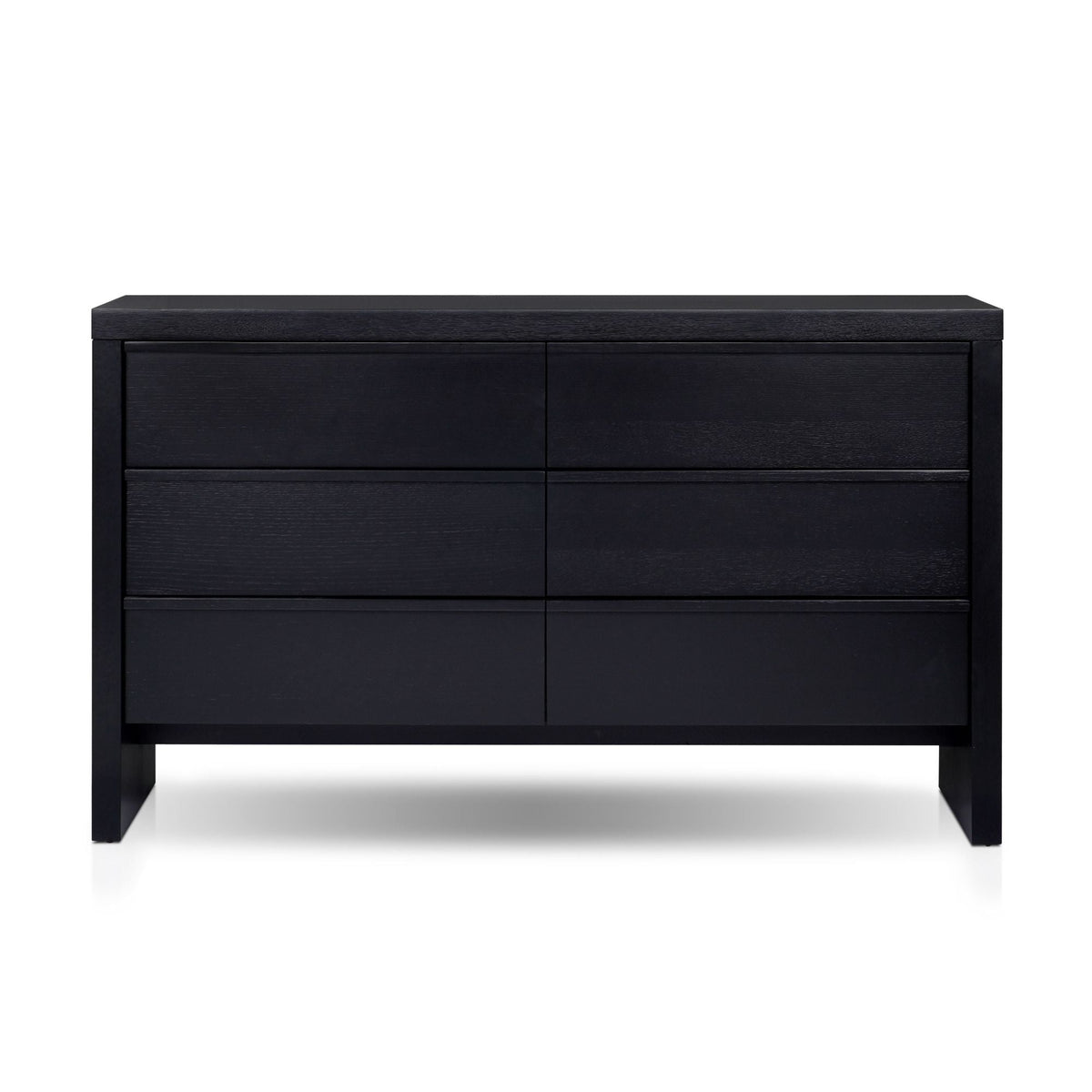Flo 6-Drawer Mahogany and Oak Veneer Dresser, Black – view 2