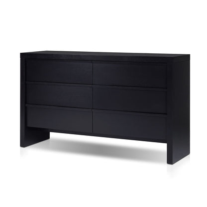 Flo 6-Drawer Mahogany and Oak Veneer Dresser, Black – view 5