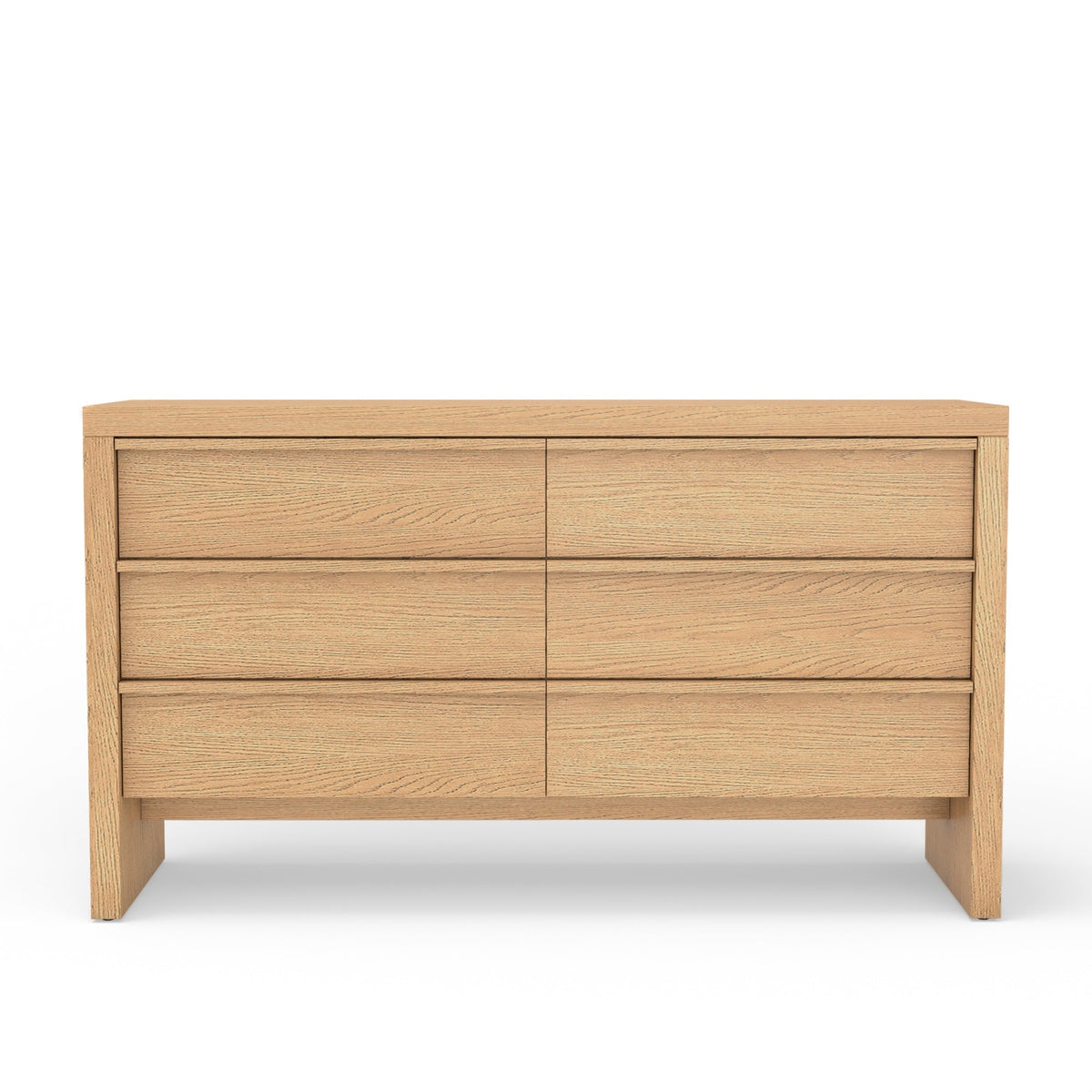 Flo 6-Drawer Mahogany and Oak Veneer Dresser, Natural – view 3