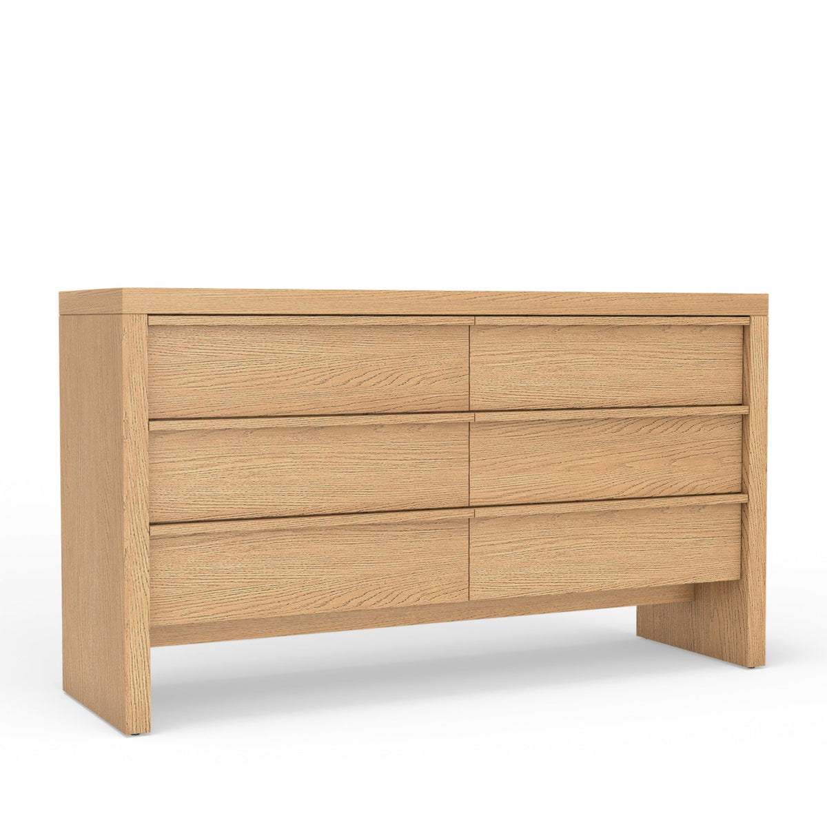 Flo 6-Drawer Mahogany and Oak Veneer Dresser, Natural – view 2