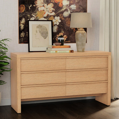 Mahogany and Oak Veneer Flo Dresser, Natural