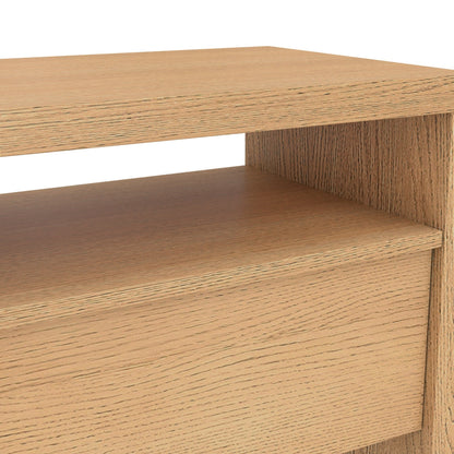Flo Nightstand in Natural with Mahogany Base and Oak Veneer Top – view 7