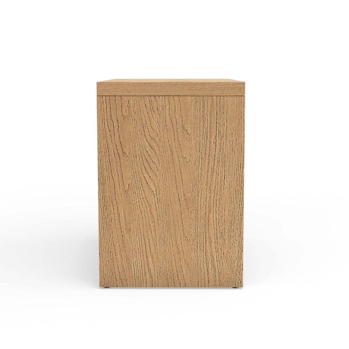 Flo Nightstand in Natural with Mahogany Base and Oak Veneer Top – view 4