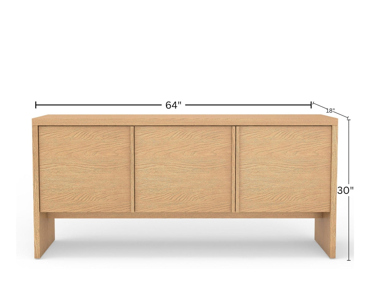 Flo Sideboard Buffet in Natural Oak Veneer with Mahogany Frame – view 8