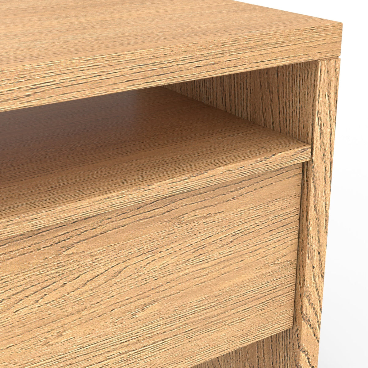 Flo TV Console in Mahogany and Natural Oak Veneer with Soft-Close Drawers – view 7
