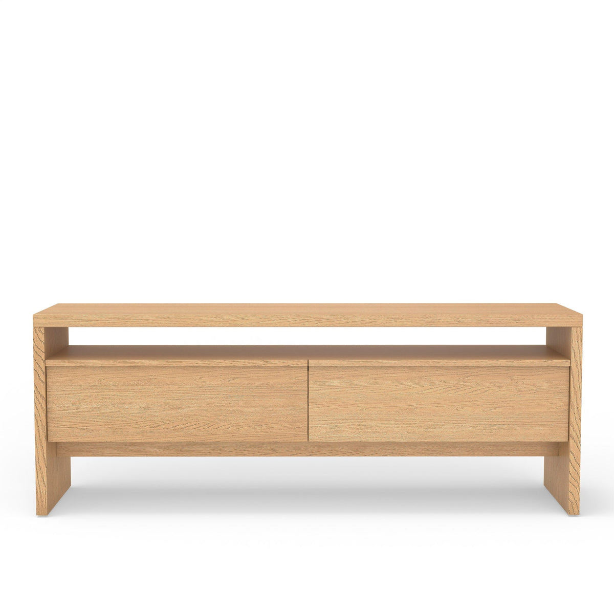 Flo TV Console in Mahogany and Natural Oak Veneer with Soft-Close Drawers – view 2