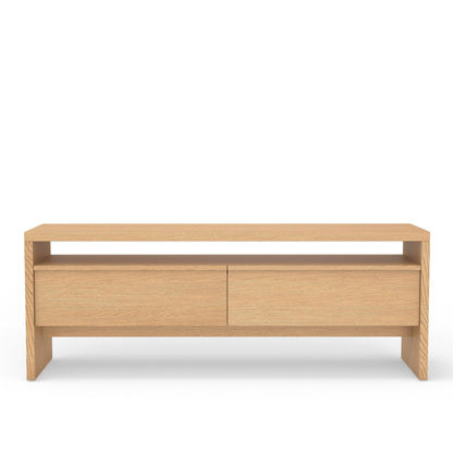 Flo TV Console in Mahogany and Natural Oak Veneer with Soft-Close Drawers – view 2