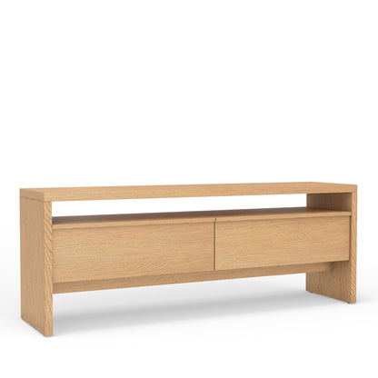 Flo TV Console in Mahogany and Natural Oak Veneer with Soft-Close Drawers – view 3