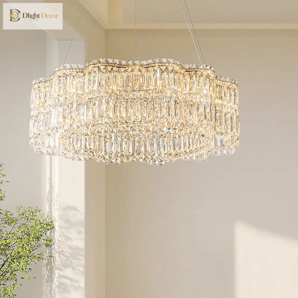 Flower Wave Crystal LED Chandelier with Matching Wall Lamps – view 6