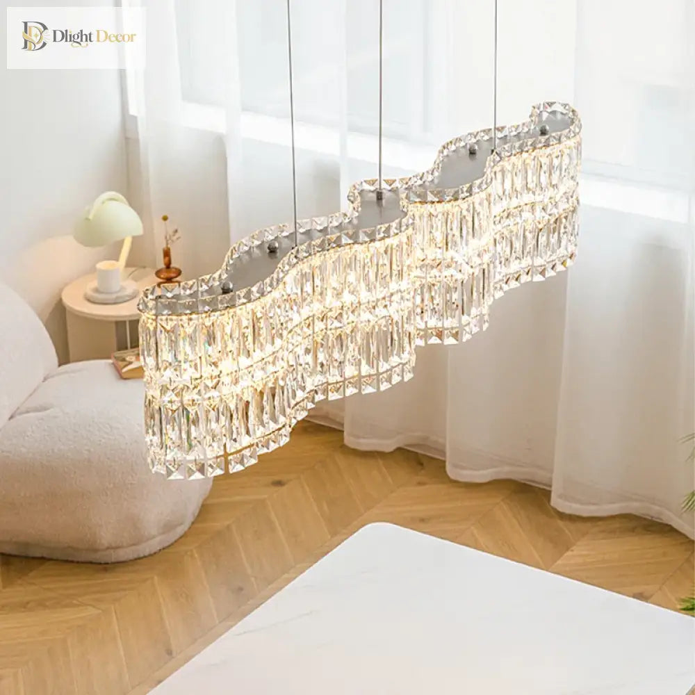 Flower Wave Crystal LED Chandelier with Matching Wall Lamps – view 2