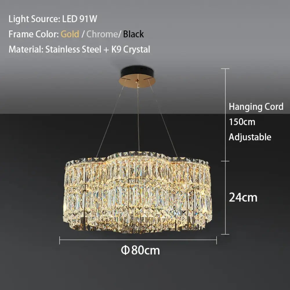Flower Wave Crystal LED Chandelier with Matching Wall Lamps – view 11
