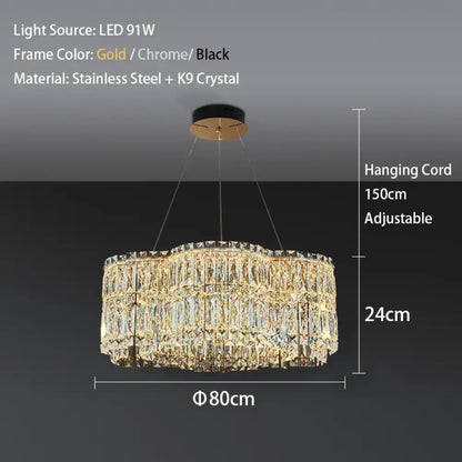 Flower Wave Crystal LED Chandelier with Matching Wall Lamps – view 11