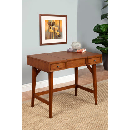 Flynn Mid-Century Solid Mahogany Bedroom Vanity, Chestnut – view 6