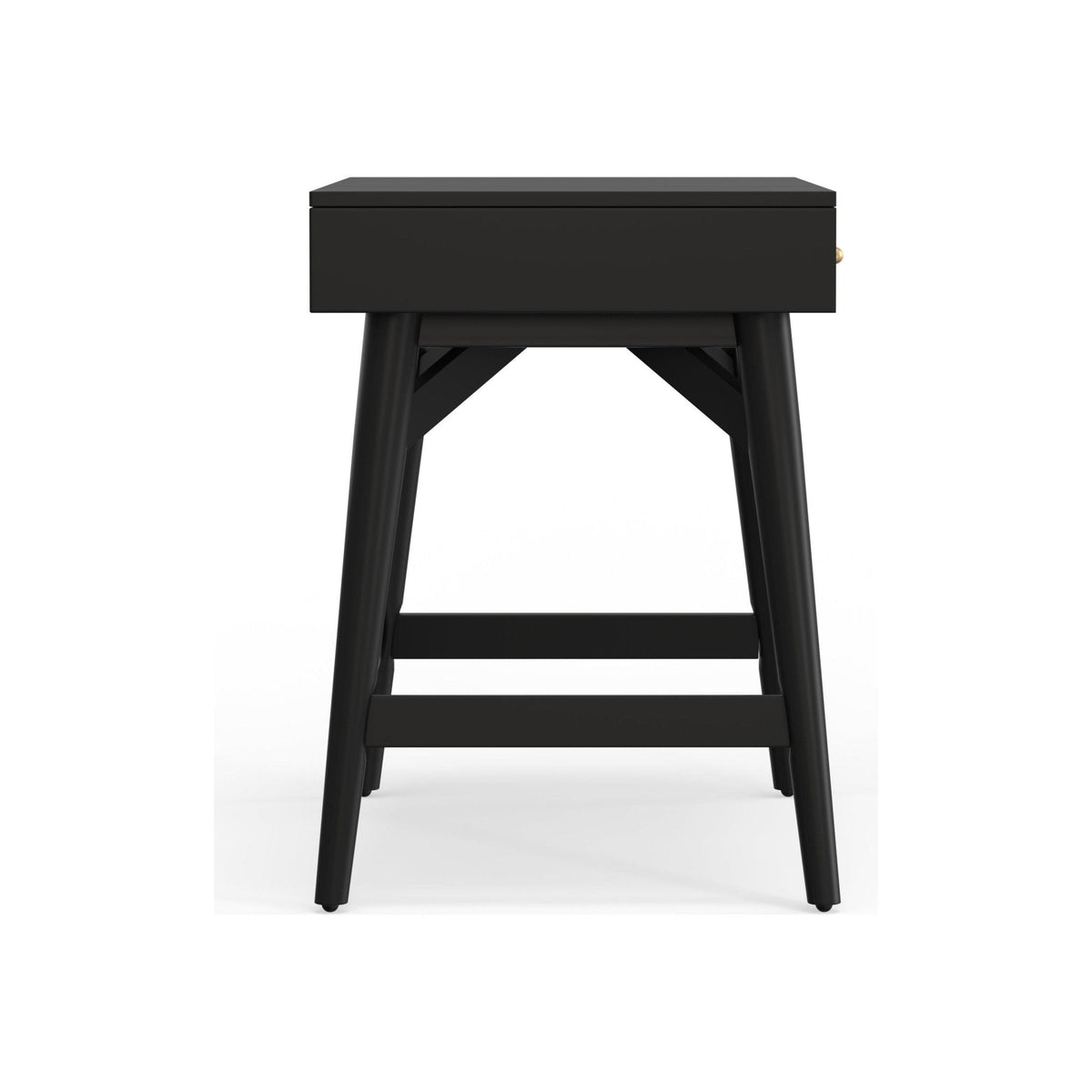 Flynn Mid-Century Bedroom Vanity with Center Drawer, Matte Black – view 5