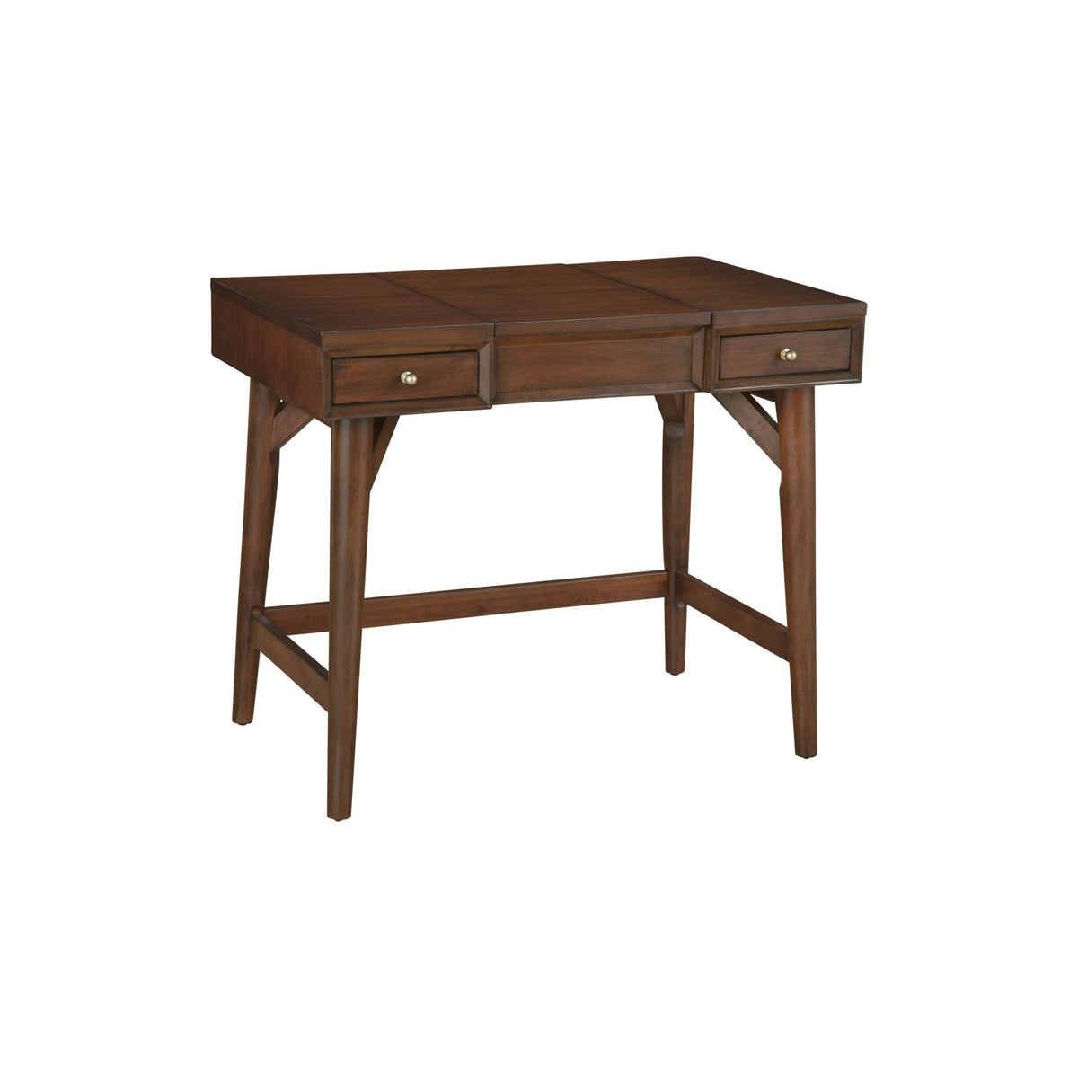 Flynn Mid-Century Bedroom Vanity with Center Drawer, Walnut Finish – view 6