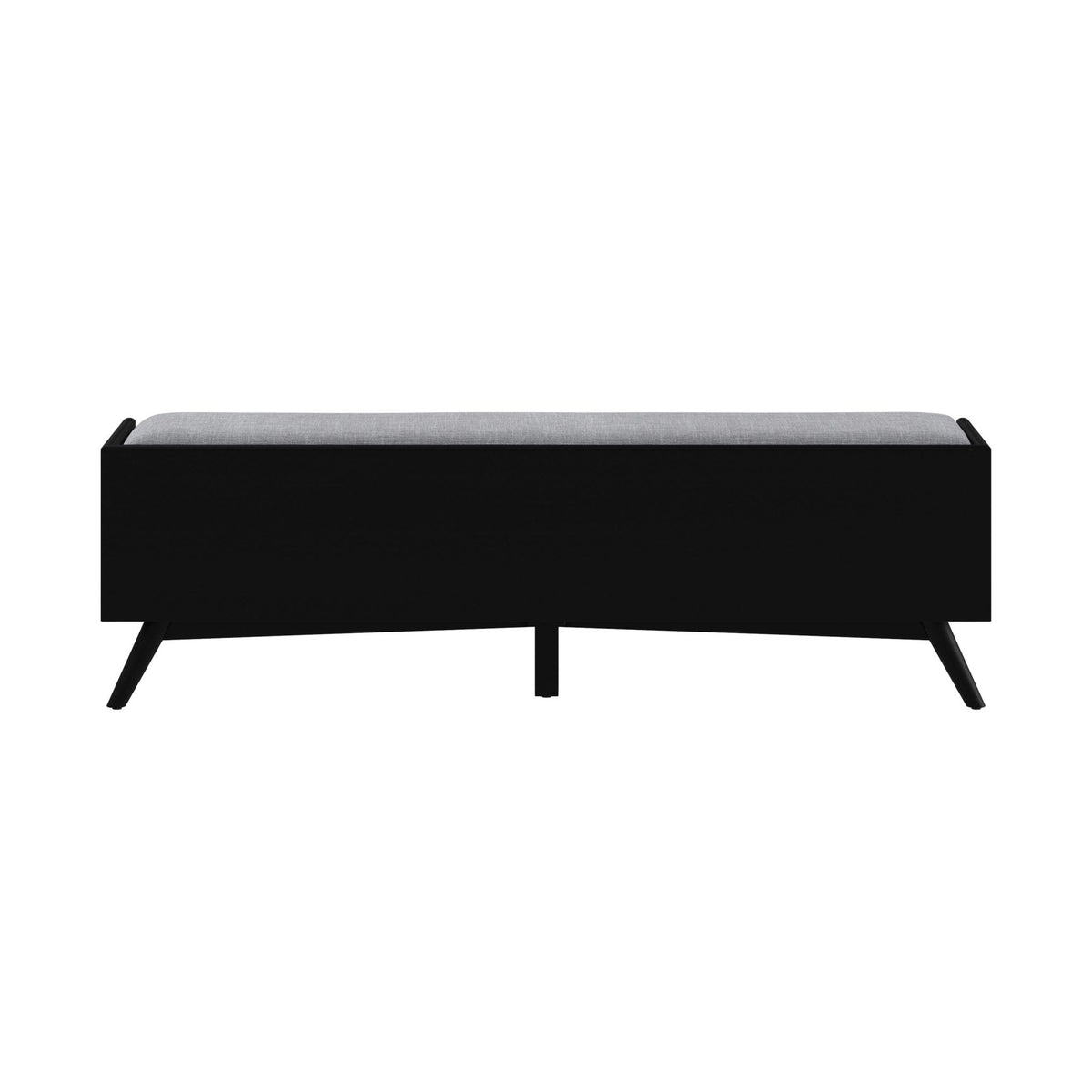 Flynn Upholstered Bench in Matte Black with Tapered Mahogany Legs – view 6