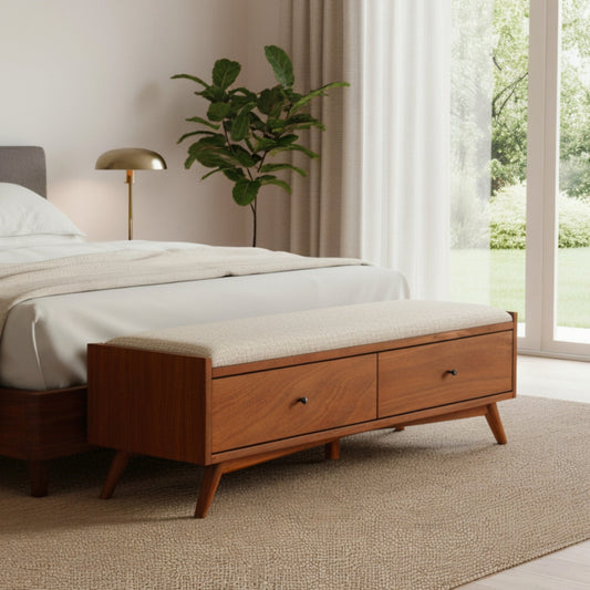 Solid Mahogany Flynn Bench, Chestnut