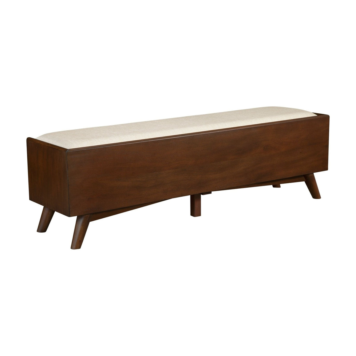 Flynn Upholstered Bench in Espresso Walnut with Tapered Mahogany Legs – view 6