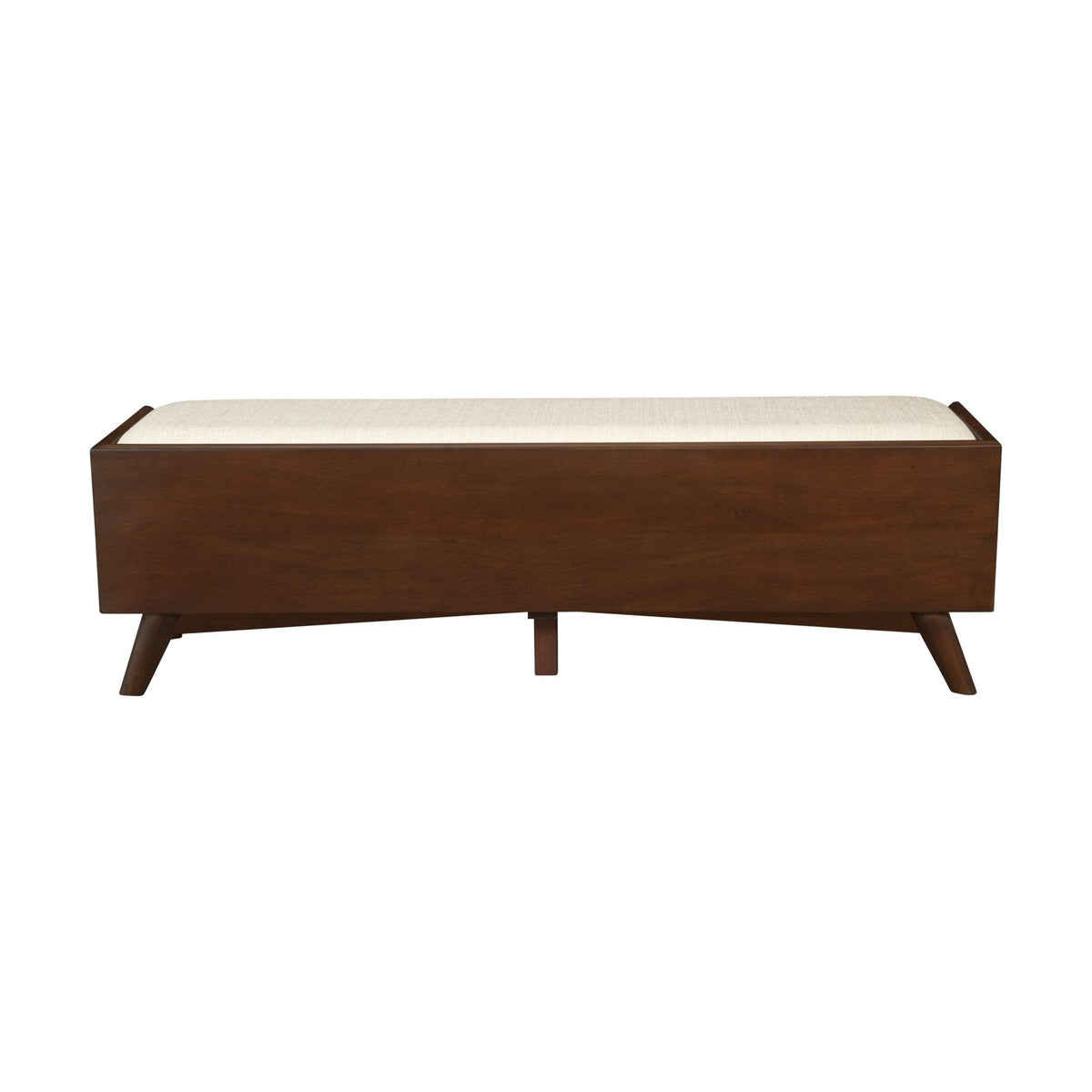 Flynn Upholstered Bench in Espresso Walnut with Tapered Mahogany Legs – view 7