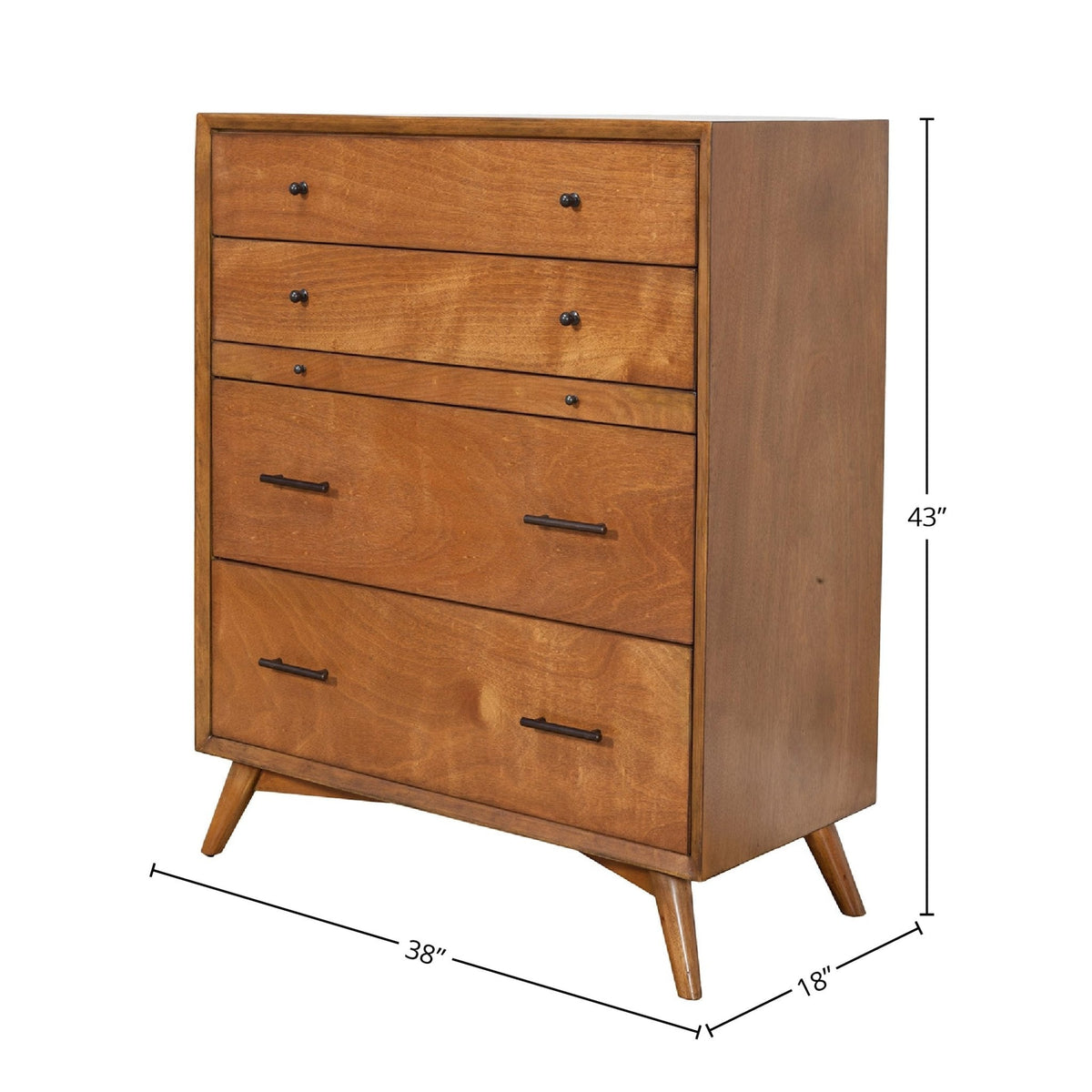 Flynn 4-Drawer Chest with Pull-Out Tray, Chestnut – view 9