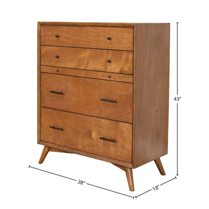 Flynn 4-Drawer Chest with Pull-Out Tray, Chestnut – view 9