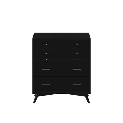Flynn 4-Drawer Chest with Pull-Out Tray, Black – view 4