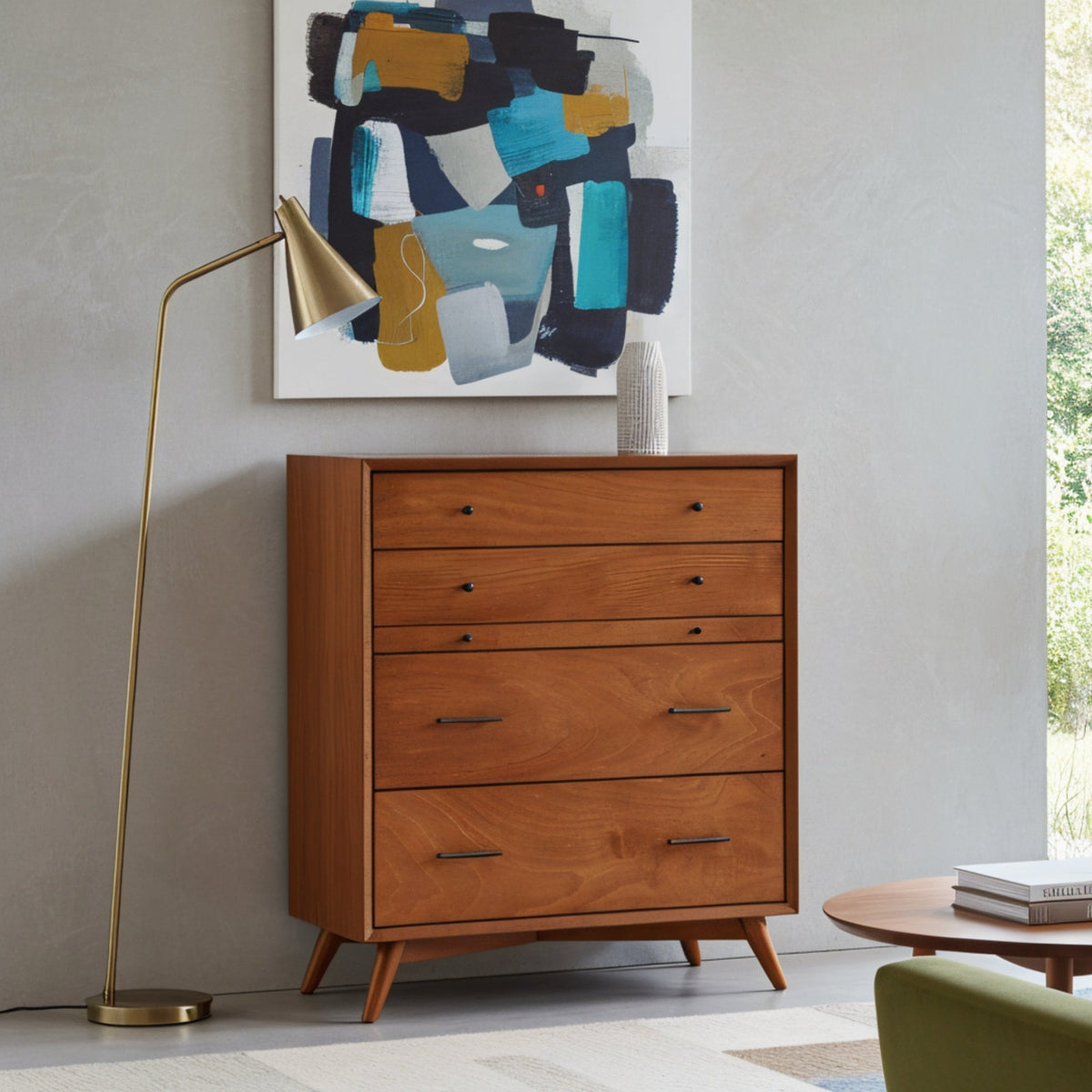Solid Mahogany Flynn Chest, Chestnut | Mid-Century Master Suite