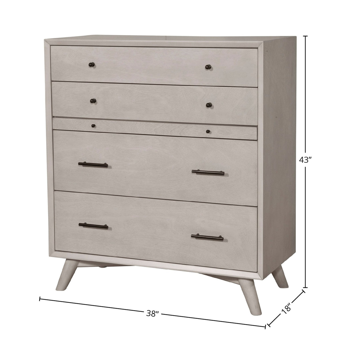 Flynn 4-Drawer Chest with Pull-Out Tray, Gray – view 7
