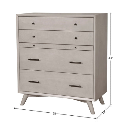 Flynn 4-Drawer Chest with Pull-Out Tray, Gray – view 7