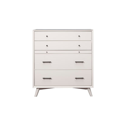Flynn 4-Drawer Chest with Pull-Out Tray, White – view 3