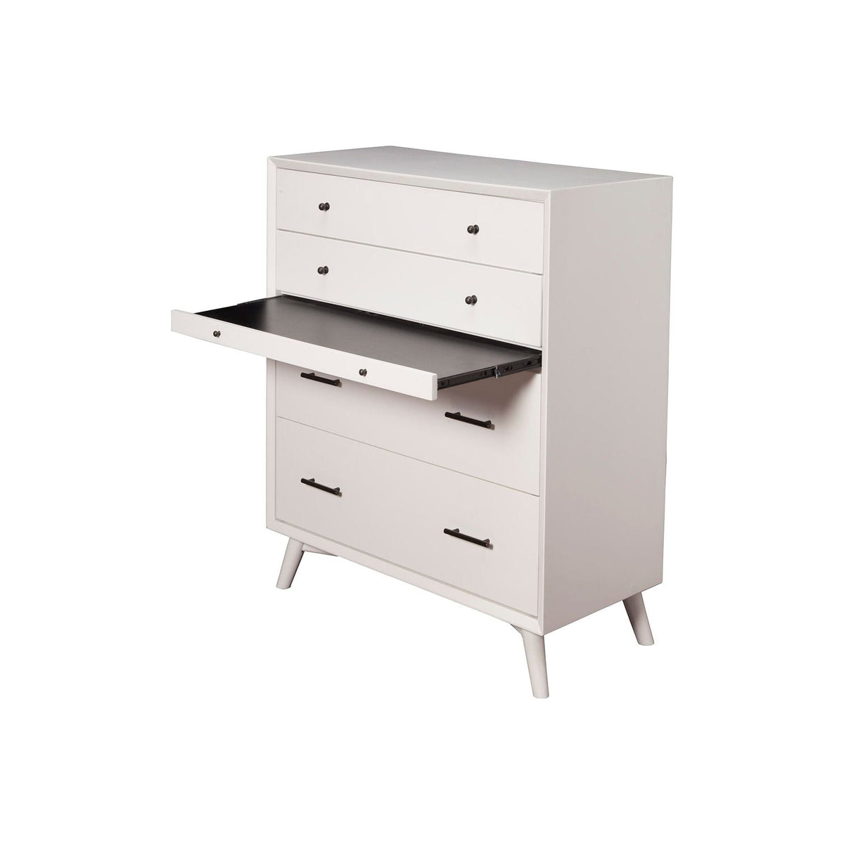 Flynn 4-Drawer Chest with Pull-Out Tray, White – view 4