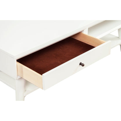 Flynn White Coffee Table with Felt-Lined Storage Drawer – view 6