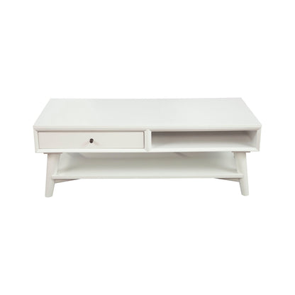 Flynn White Coffee Table with Felt-Lined Storage Drawer – view 4