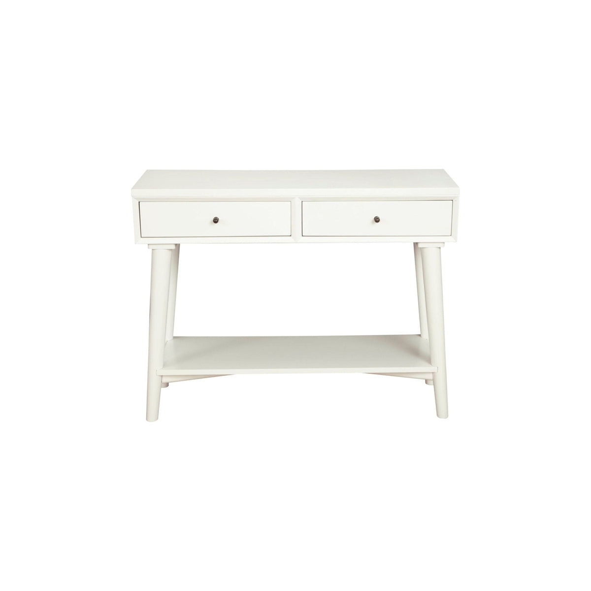 Flynn White Console Table with Two Felt-Lined Drawers – view 6