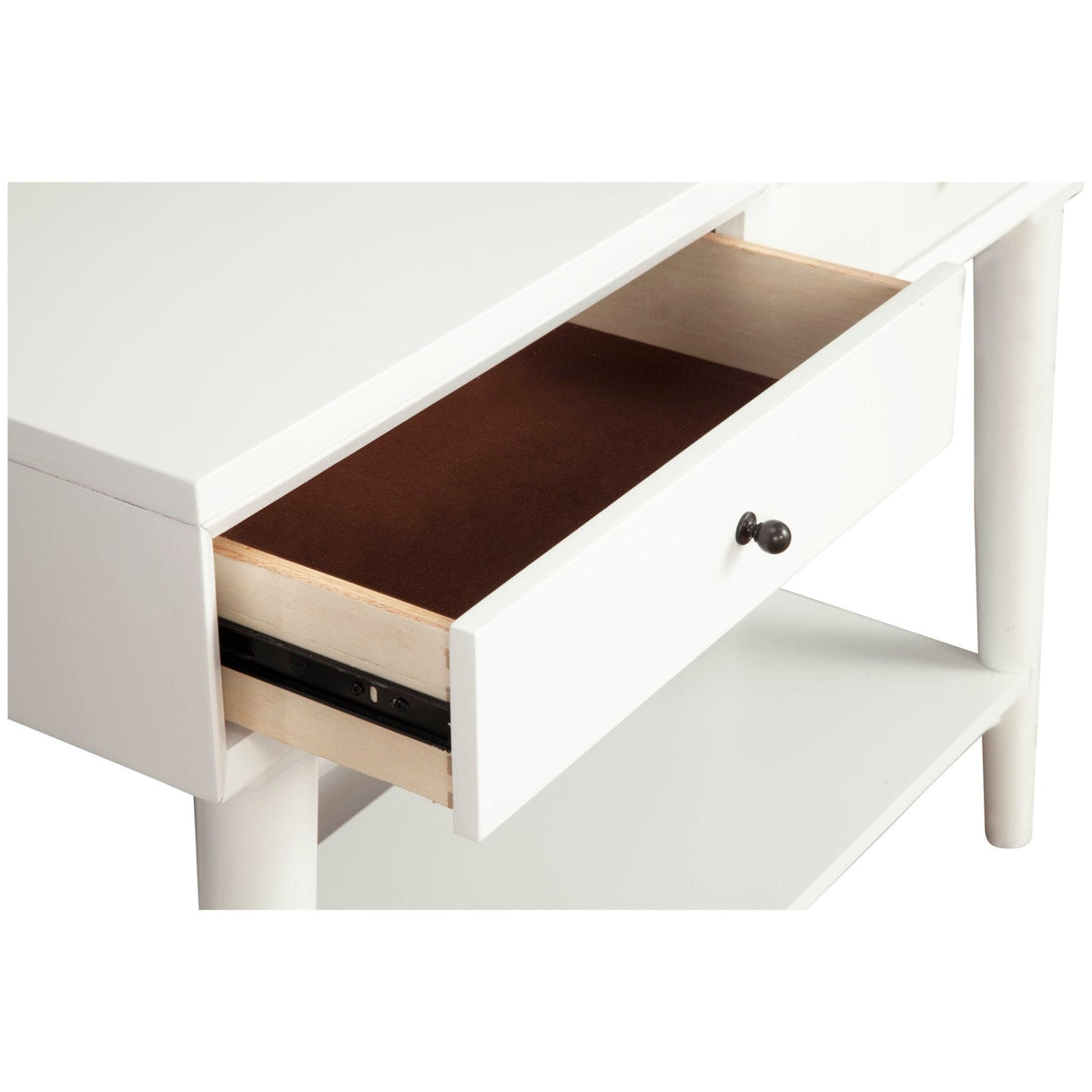 Flynn White Console Table with Two Felt-Lined Drawers – view 4