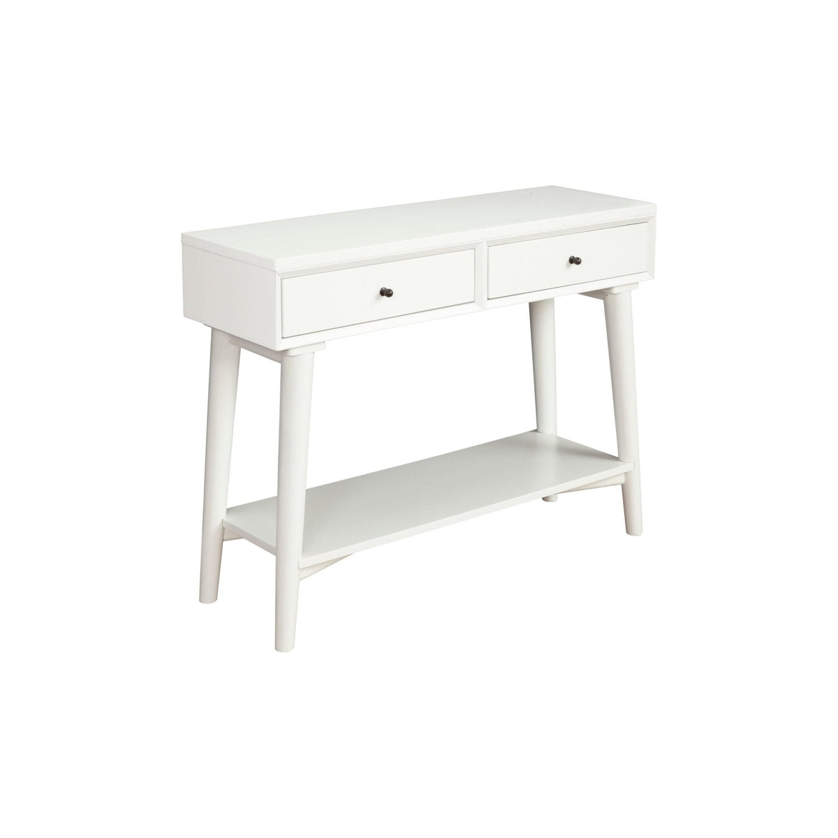 Flynn White Console Table with Two Felt-Lined Drawers – view 5