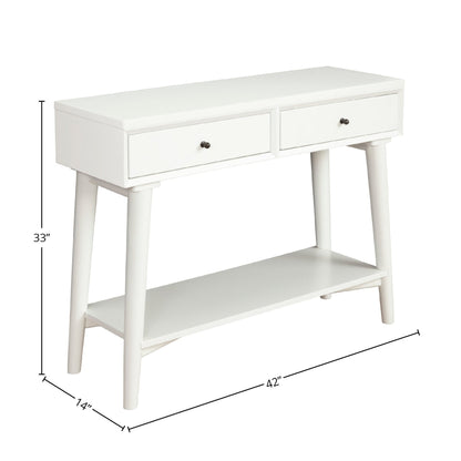 Flynn White Console Table with Two Felt-Lined Drawers – view 8