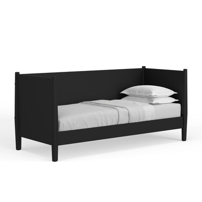 Flynn Twin Daybed in Matte Black with Sculpted Slat Back – view 2