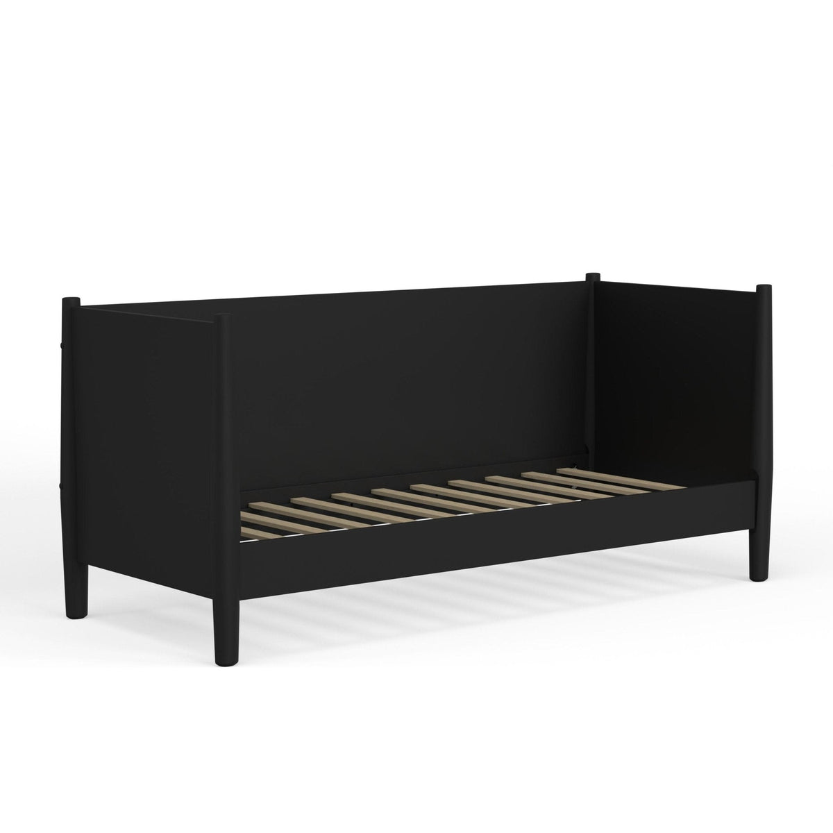 Flynn Twin Daybed in Matte Black with Sculpted Slat Back – view 5