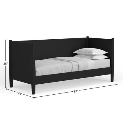 Flynn Twin Daybed in Matte Black with Sculpted Slat Back – view 9