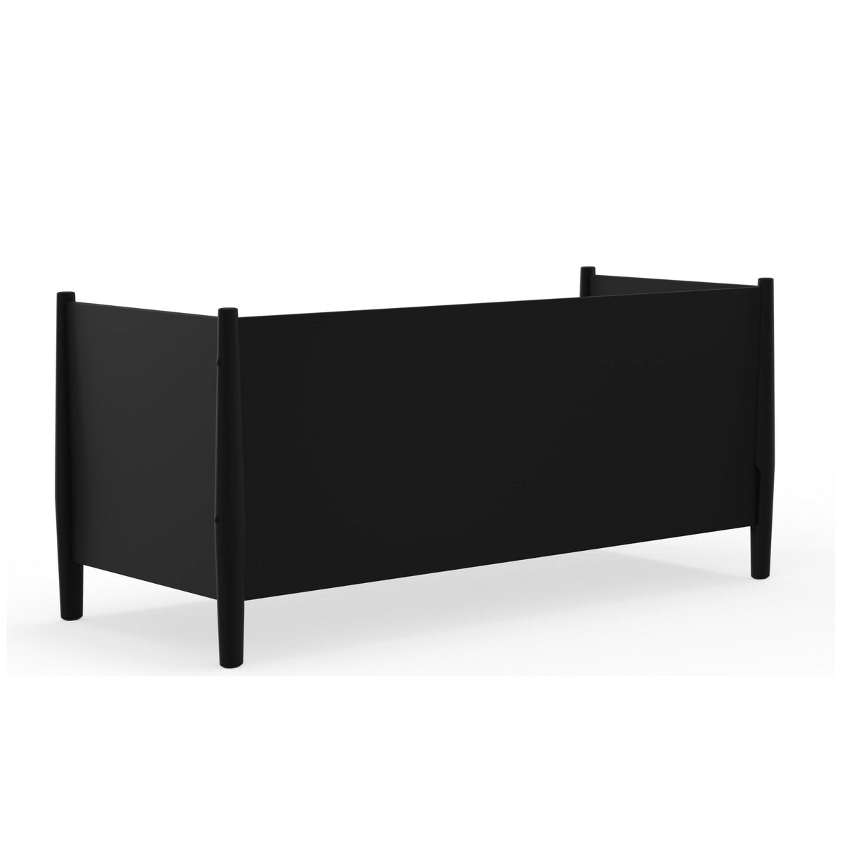 Flynn Twin Daybed in Matte Black with Sculpted Slat Back – view 7