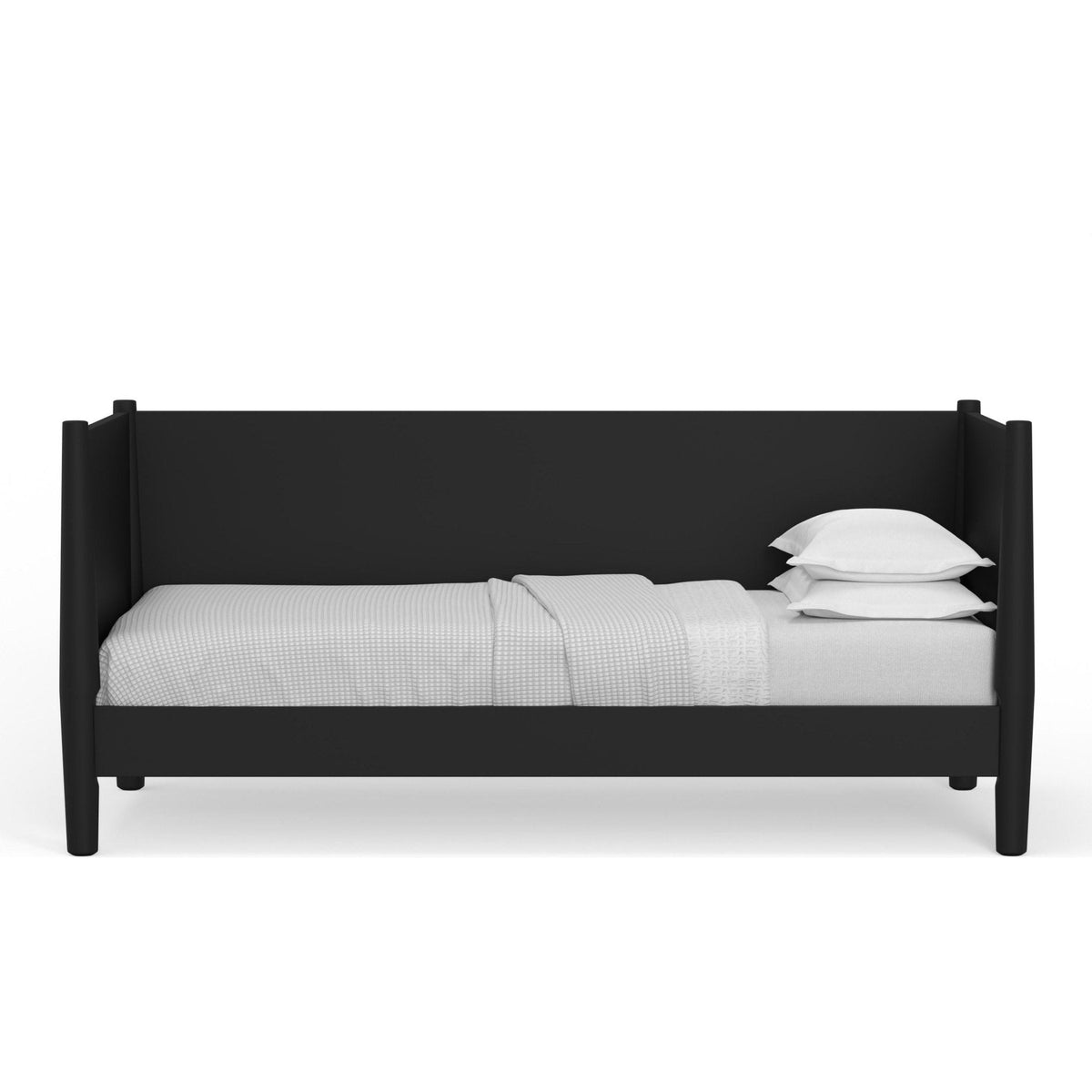 Flynn Twin Daybed in Matte Black with Sculpted Slat Back – view 3