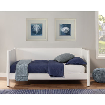 Flynn Twin Daybed in Matte White with Sculpted Slat Back – view 2