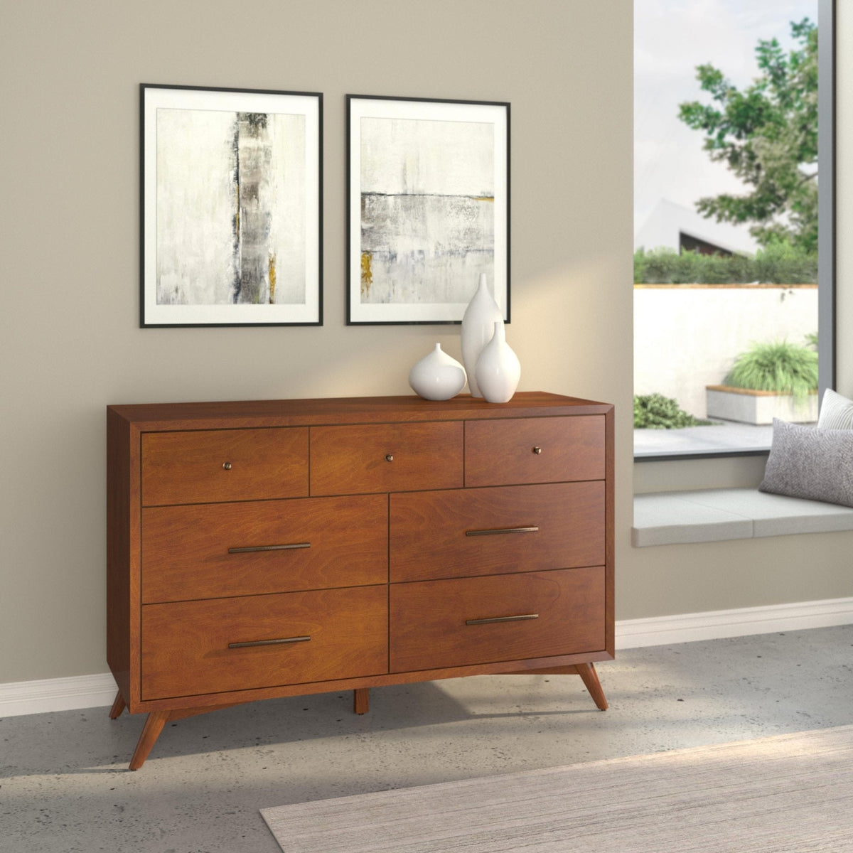 Flynn 7-Drawer Dresser with Felt-Lined Top Drawers, Chestnut – view 2