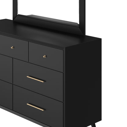 Flynn 7-Drawer Dresser with Felt-Lined Top Drawers, Black – view 10