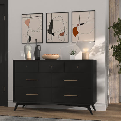 Flynn 7-Drawer Dresser with Felt-Lined Top Drawers, Black – view 3